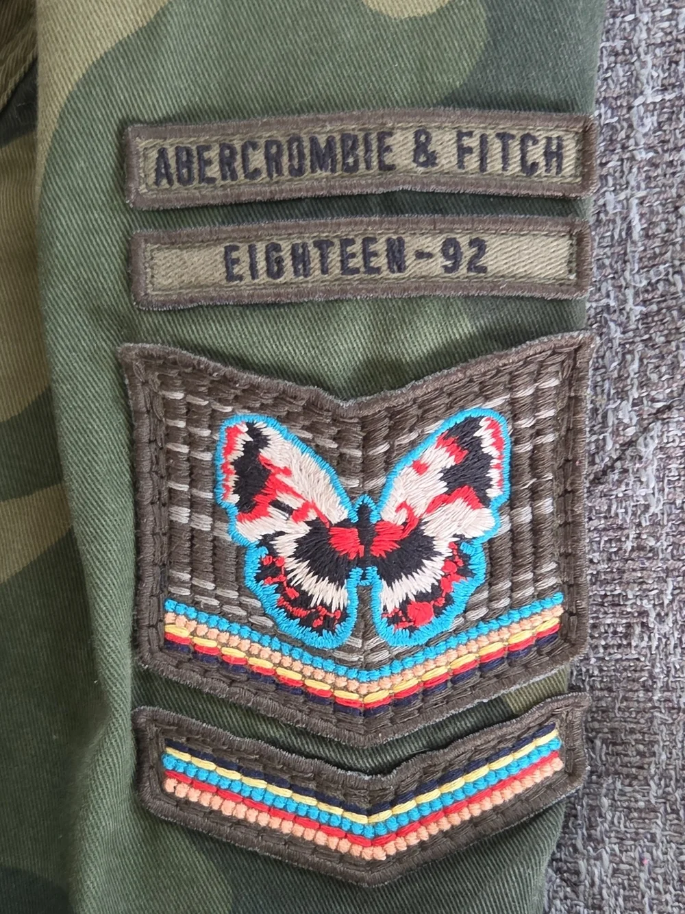 Abercrombie & Fitch Olive Green Camo Utility Jacket